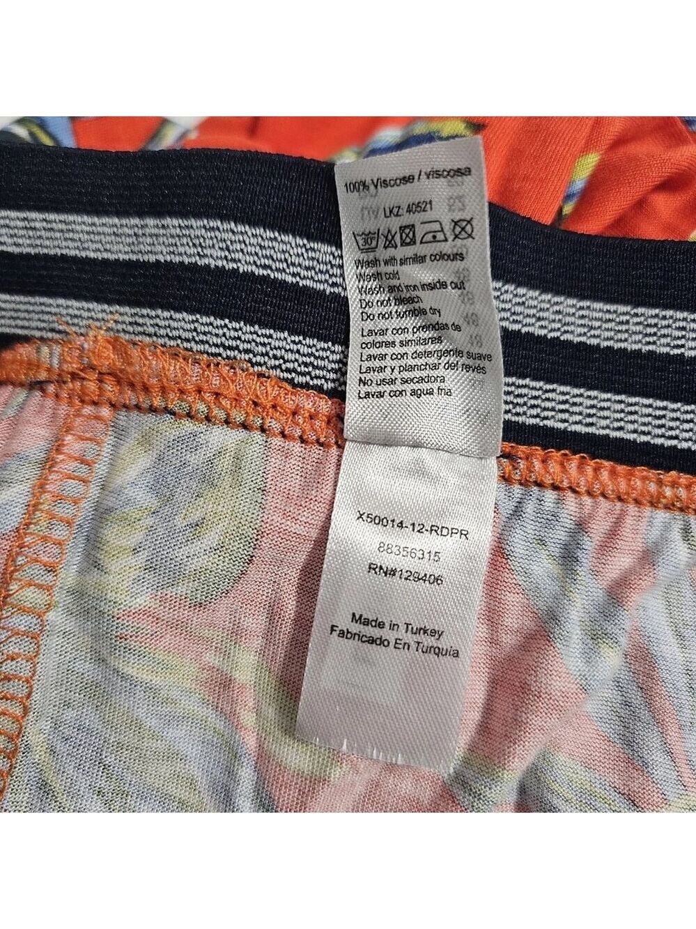 LASCANA Tropical Floral Maxi Skirt SZ 12 USA Striped Waistband Boho Colorful - Picture 7 of 7